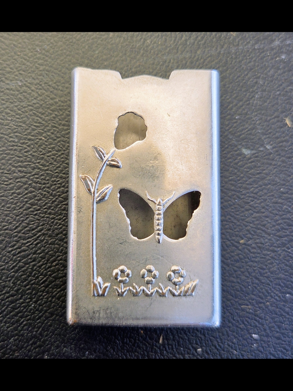 Silver Floral & Butterfly Metal Case